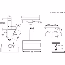 Electrolux LFV319K Lustre suspendu Noir 600 m³/h C