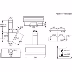 Electrolux LFV319Y Montée au mur Noir 600 m³/h C - Vue supplémentaire 8