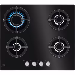 Electrolux EGG6427K, Noir, Intégré, 60 cm, Gaz, Verre, 4 zone(s)