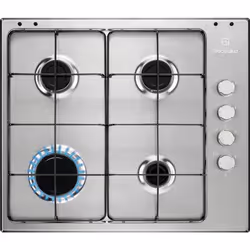 Electrolux EGS6404SX, Acier inoxydable, Intégré, 60 cm, Gaz, Acier inoxydable, 4 zone(s)
