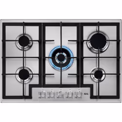 AEG HGB75400SM, Acier inoxydable, Intégré, 75 cm, Gaz, Acier inoxydable, 5 zone(s)