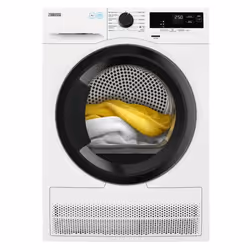 Zanussi ZDHK286H, Pose libre, Charge avant, Pompe à chaleur, Blanc, Rotatif, Droite