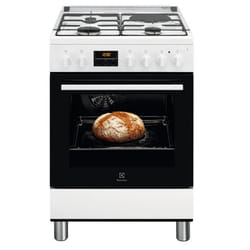 Electrolux LKM648588W Cuisinière Gaz Noir, Blanc A