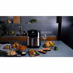 Electrolux E6AF1-4ST Unique 4,5 L Autonome 1500 W Friteuse d’air chaud Noir, Acier inoxydable
