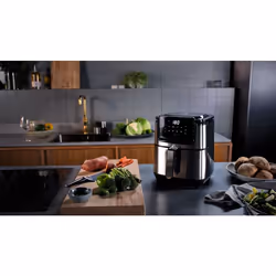 Electrolux E6AF1-4ST Unique 4,5 L Autonome 1500 W Friteuse d’air chaud Noir, Acier inoxydable