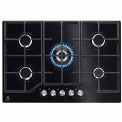 Electrolux EGG7536K, Noir, Intégré, 74 cm, Gaz, Verre, 5 zone(s)