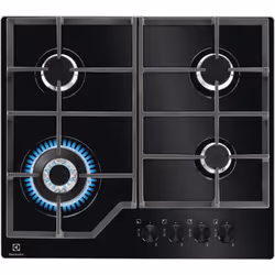 Electrolux EGM6343YAK, Noir, Intégré, 59 cm, Gaz, Verre trempé, 4 zone(s)