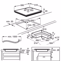 AEG IKB64443IB Noir Intégré 60 cm Plaque avec zone à induction 4 zone(s) - Vue supplémentaire 8