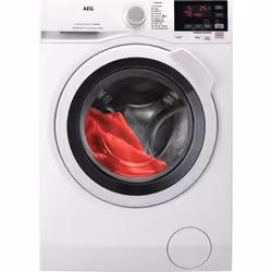 AEG L7WBG851, Charge avant, Pose libre, Blanc, Gauche, Boutons, Rotatif, LED