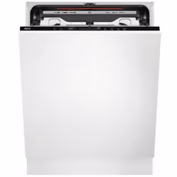 AEG FSE74707P, Entièrement intégré, Taille maximum (60 cm), Blanc, Noir, 1,6 m, 15 couverts