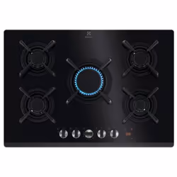 Electrolux KGG753753K, Noir, Intégré, 75 cm, Gaz, Verre, 5 zone(s)