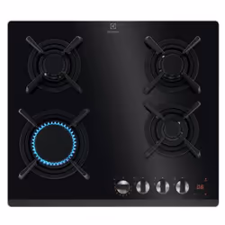Electrolux KGG643753K, Noir, Intégré, 60 cm, Gaz, Verre, 4 zone(s)