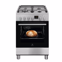 Electrolux LKK644200X, Cuisinière, Noir, Acier inoxydable, Boutons, Rotatif, Acier inoxydable, 1,4 m, Gaz