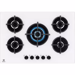 Electrolux EGG75372W, Blanc, Intégré, 75 cm, Gaz, Verre, 5 zone(s)