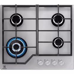 Electrolux Serie 300 KGG64362S, Acier inoxydable, Intégré, 60 cm, Gaz, Acier inoxydable, 4 zone(s)