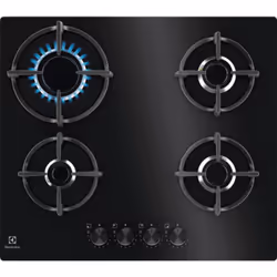 Electrolux EGG64272K, Noir, Intégré, 60 cm, Gaz, Verre, 4 zone(s)