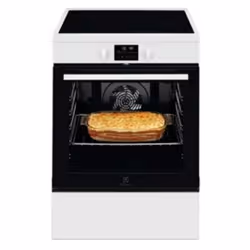 Electrolux LKI64890BW, Cuisinière, Blanc, Rotatif, Blanc, 1,4 m, Plaque avec zone à induction