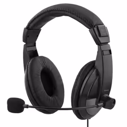 Deltaco HL-57, Avec fil, 20 - 20000 Hz, Casque, Noir