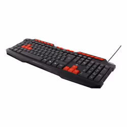 Deltaco GAM-024UK, Taille réelle (100 %), USB, Clavier à membrane, QZERTY, Noir, Orange
