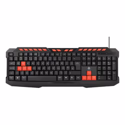 Deltaco GAM-024UK clavier USB QZERTY Qwerty Noir, Orange