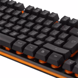 Deltaco GAM-021FR clavier Jouer USB AZERTY Français Noir, Orange