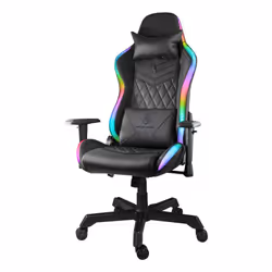 Deltaco GAM-080, Fauteuil de gaming, 120 kg, Siège rembourré, Dossier rembourré, 185 cm, Noir