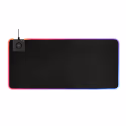 Deltaco GAM-092, Noir, Monochromatique, Néoprène, Alimenté par port USB, Tapis de souris de jeu