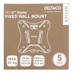 Deltaco ARM-0100 support d'écran plat pour bureau 27" Noir Mur