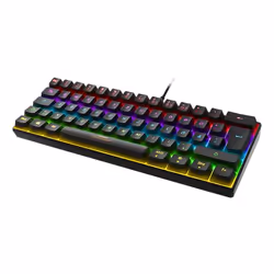 Deltaco GAM-075-DE, Mini, USB, Clavier mécanique, QWERTZ, LED RGB, Noir