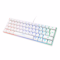Deltaco GAM-075-W-DE, 60%, USB, Clavier mécanique, QWERTZ, LED RGB, Blanc