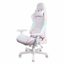 Deltaco GAM-080-W, Fauteuil de gaming, 120 kg, Siège rembourré, Dossier rembourré, 185 cm, Blanc
