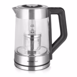 Emerio WK-122730, 1,7 L, 2200 W, Noir, Argent, Transparent, Verre, Acier inoxydable, Thermostat réglable, Indicateur de nivea ...