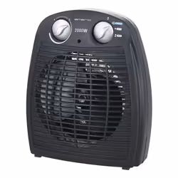 Emerio FH-106737.2, Chauffage de ventilateur électrique, Intérieure, Sol, Table, Noir, Rotatif, 2000 W