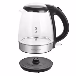 Emerio WK-125145 bouilloire 1,2 L 2200 W Noir, Argent, Transparent