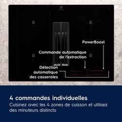 Electrolux KCC73443 Noir Intégré 70 cm Plaque avec zone à induction 4 zone(s)