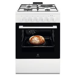 Electrolux LKM624022W Cuisinière A Electrique Gaz Noir, Blanc