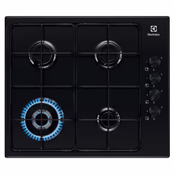 Electrolux Serie 300 EGS6414K, Noir, Intégré, 60 cm, Gaz, Émaillé, 4 zone(s)