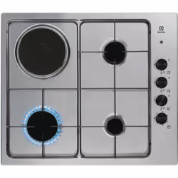 Plaque mixte ELECTROLUX - EGL62821OX Nbre foyer(s) : 4 Zone de cuisson modulable (flex) : Non Couleur : Inox Puissance de rac ...