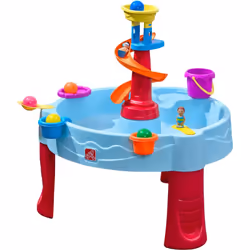 Avec la table d'eau Step2 Spiral Slide, votre enfant s'amusera sans fin ! Remplissez le seau pour libérer l'eau sur le tobogg ...