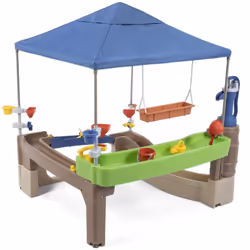 Le Step2 Pump & Splash Shady Oasis est une maisonnette de jardin remplie de jeux d'eau que les enfants peuvent explorer ! La ...