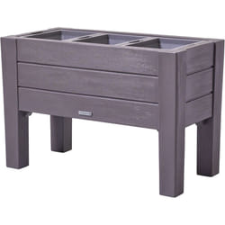 Step2 Lakewood Jardinière sur pieds Carré Potager sur Pied - Cèdre foncé - Plastique rotomoulé - 49,5 x 99,1 x 66 cm - Carré Potager Surélevé