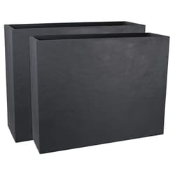 EDA - Jardinière rectangulaire volcania apparence pierre 63l-lot de 2