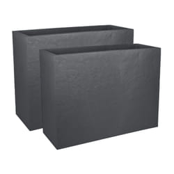EDA - Jardinière rectangulaire volcania apparence pierre 46l-lot de 2