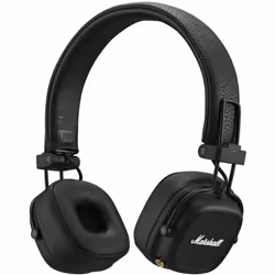 MARSHALL Major IV - Casque sans fil Bluetooth - 80h dautonomie - Coussinets doreillettes doux - Option charge sans fil - Noir