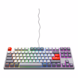 CHERRY K4V2 TKL QWERTY Anglais américain Gris, Gris clair, Rouge - Vue supplémentaire 2