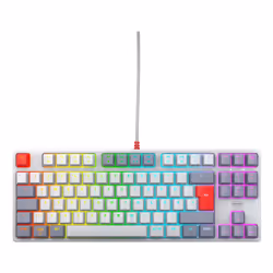 CHERRY K4V2 TKL, Avec fil, USB, Clavier mécanique, QWERTZ, LED RGB, Gris, Gris clair, Rouge