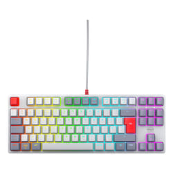 CHERRY K4V2 TKL clavier Jouer USB QWERTY Anglais britannique Gris, Gris clair, Rouge