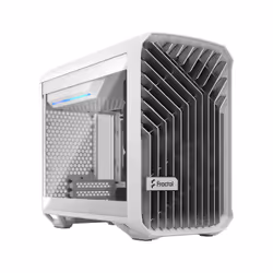 Fractal Design Torrent Nano, Micro Tower, PC, Blanc, Micro-ITX, Acier, Verre trempé, 16,5 cm