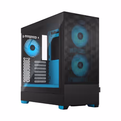 Fractal Design Pop Air, Tower, PC, Noir, Cyan, ATX, micro ATX, Mini-ITX, Acier, Verre trempé, Multicolore