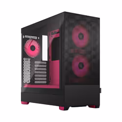 Fractal Design Pop Air, Tower, PC, Noir, Magenta, ATX, micro ATX, Mini-ITX, Acier, Verre trempé, Multicolore